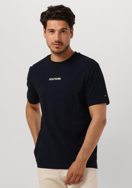 Donkerblauwe TOMMY HILFIGER T-shirt MONOTYPE SMALL CHEST PLACEMENT
