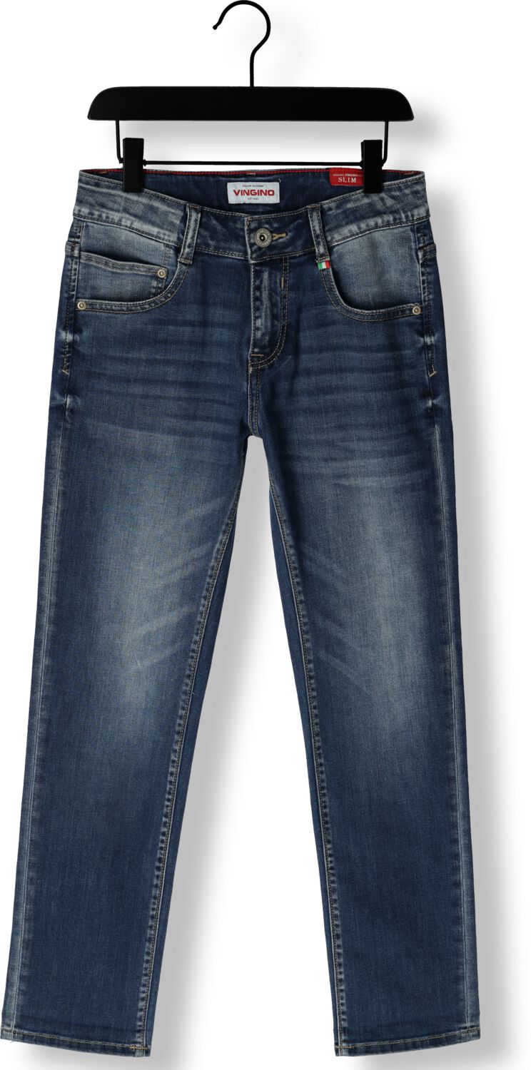 VINGINO slim fit jeans Diego cruziale blue Blauw Jongens Denim Effen 116