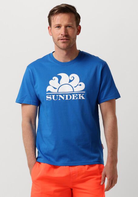 Blauwe SUNDEK T-shirt M4S100 NEW SIMEON LOGO - large