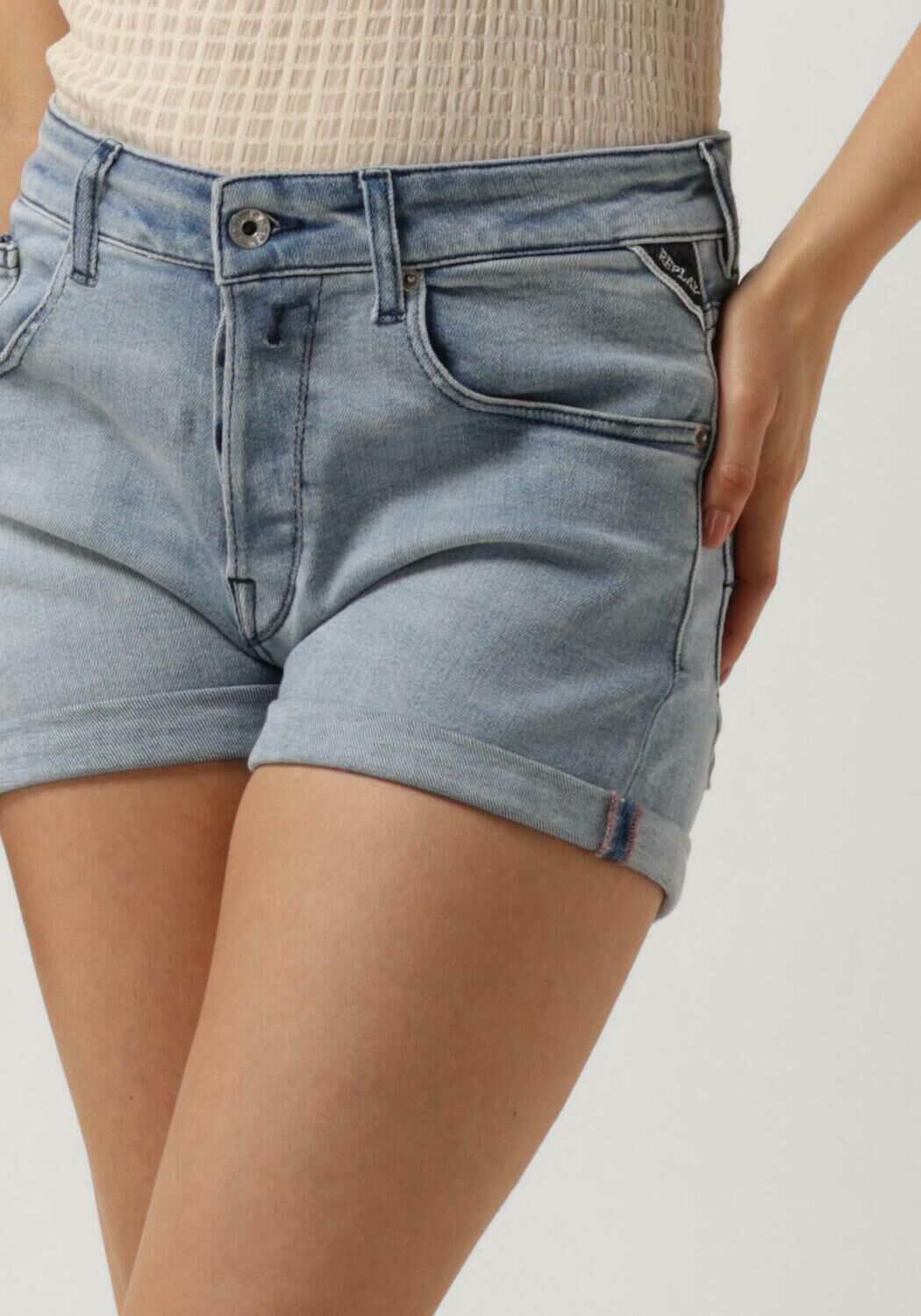 REPLAY Dames Jeans Anyta Short Lichtblauw