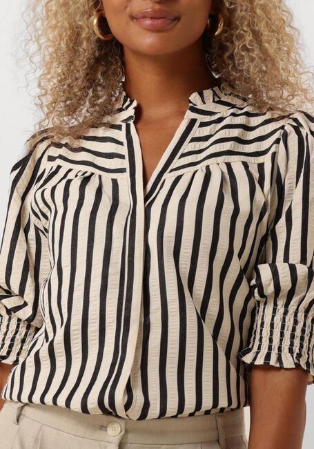 Creme NEO NOIR Blouse DIANA CONTRAST STRIPE BLOUSE - large