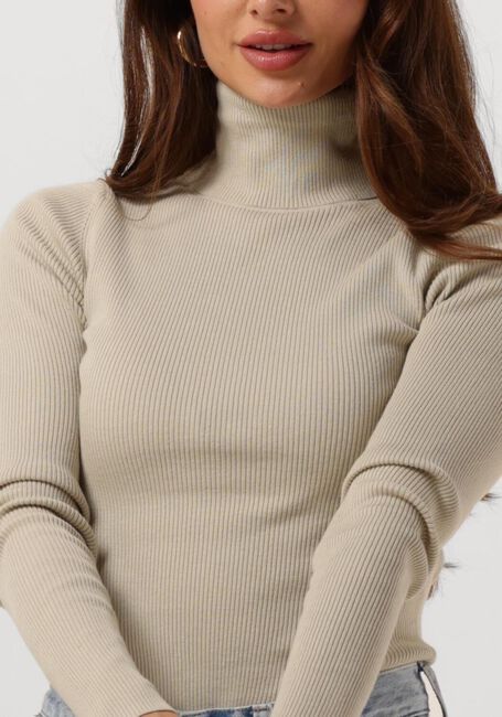 Beige CALVIN KLEIN Coltrui WOVEN LABEL ROLL NECK SWEATER - large