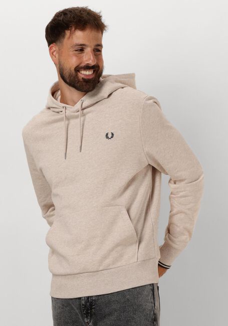 Gebroken wit FRED PERRY Sweater TIPPED HOODED SWEATSHIRT - large