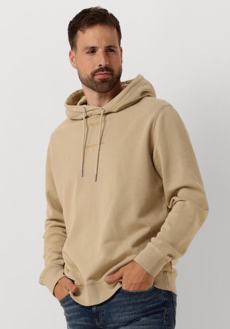 Khaki CALVIN KLEIN Sweater WASHED MONOLOGO HOODIE - large