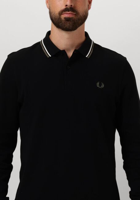 Zwarte FRED PERRY Polo TWIN TIPPED FRED PERRY SHIRT LONG SLEEVE - large