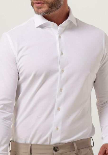 Witte PROFUOMO Klassiek overhemd KNITTED SHIRT - large