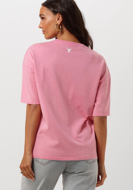 Roze ALIX THE LABEL T-shirt LADIES KNITTED WASHED LABEL T-SHIRT - large