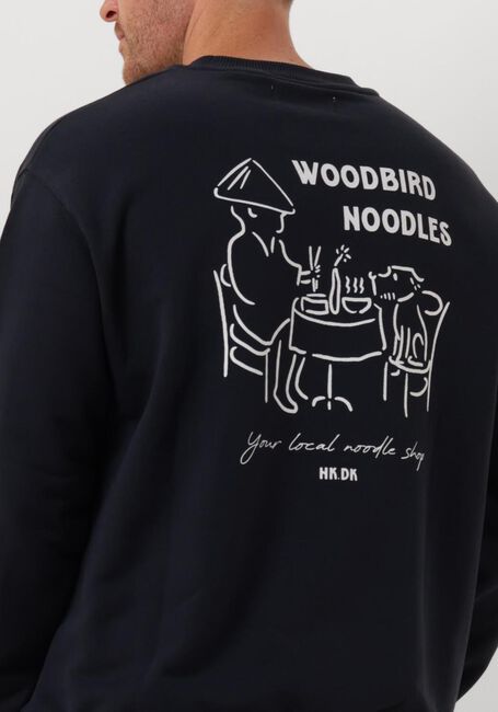 Donkerblauwe WOODBIRD Sweater WBCANE NOODLE CREW - large