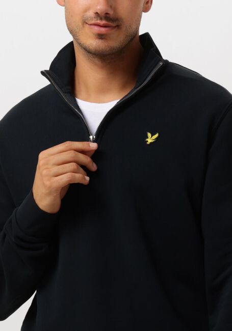 Donkerblauwe LYLE & SCOTT Sweater LOOPBACK QUARTER ZIP SWEAT - large