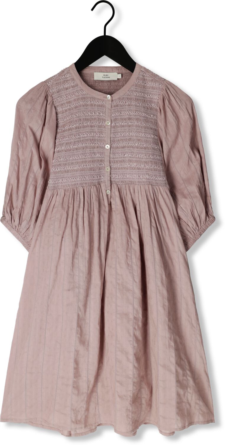 RUBY TUESDAY Dames Jurken Shanna Short Dress With Half Sleeves And Smock On Chest Roze