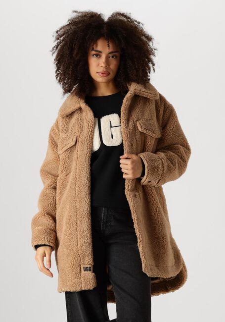 Camel UGG Teddy jas FAUX SHEARLING SHIRT JACKET - large