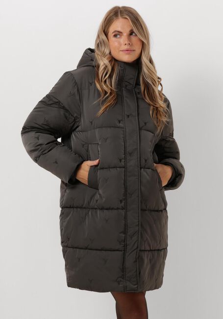 Antraciet ALIX THE LABEL Winterjassen LADIES WOVEN BULL PUFFER COAT - large