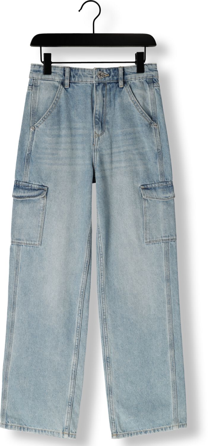 VINGINO wide leg jeans Cato Cargo light vintage Blauw Meisjes Denim Effen 170