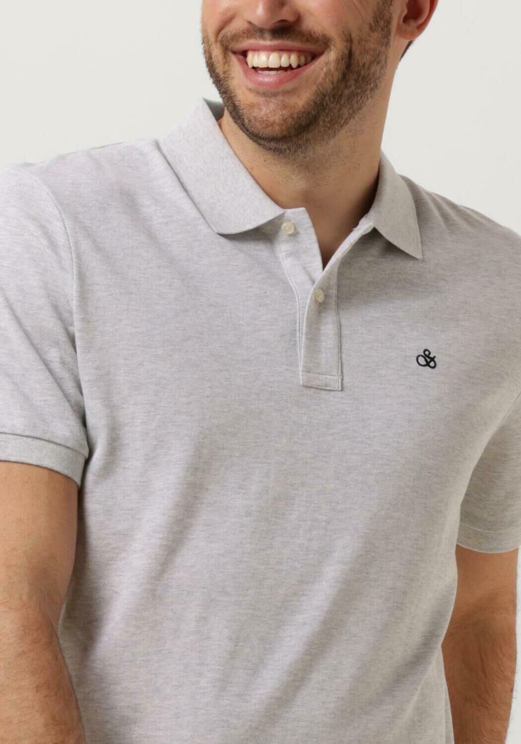 SCOTCH & SODA Heren Polo's & T-shirts Essentials Cotton Pique Polo Wit