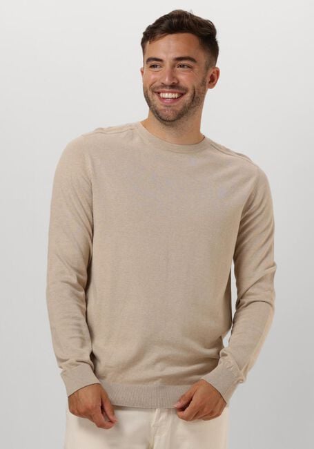 Beige SELECTED HOMME Trui SLHBERG CREW NECK NOOS - large