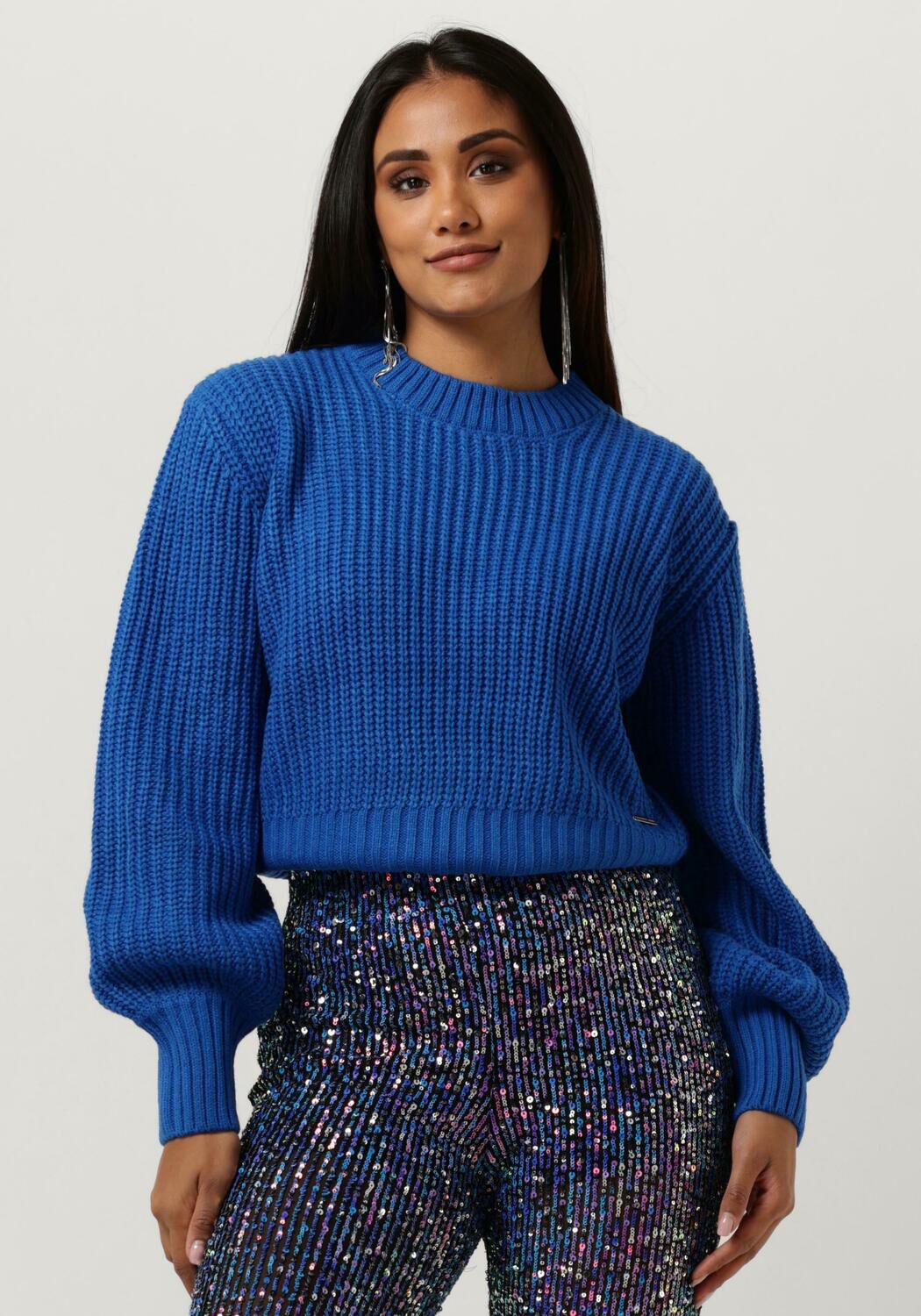 Colourful Rebel Dames Truien vesten Yitty Knitted Sweater Blue Dames