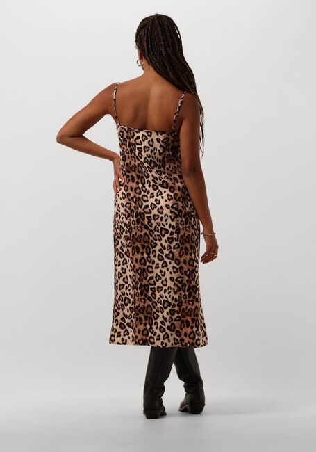 Bruine ALIX THE LABEL Midi jurk LADIES WOVEN TWILL LEOPARD CAMISOL DRESS - large