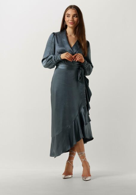 Blauwe NOTRE-V Midi jurk NV-DORISSA SATIN DRESS - large
