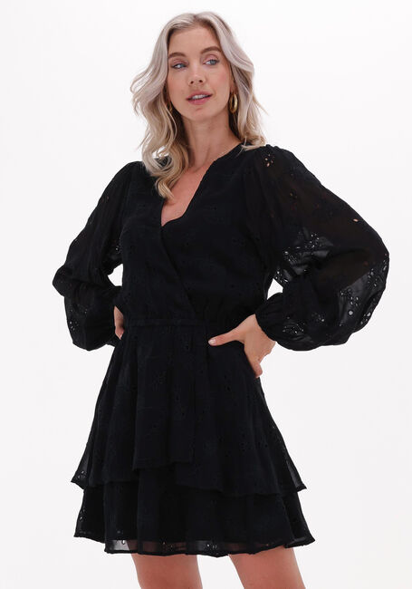 Zwarte ALIX THE LABEL Mini jurk LADIES WOVEN BRODERIE CHIFFON DRESS | Omoda
