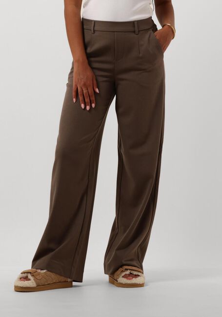 Bruine OBJECT Pantalon OBJLISA WIDE PANT - large