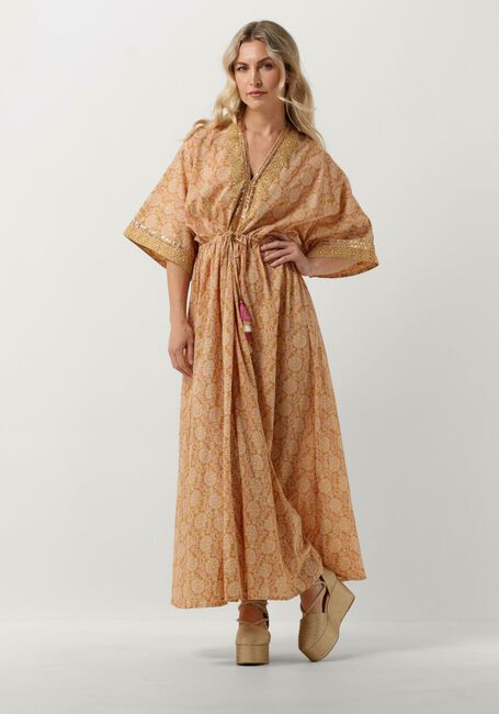 Camel SUMMUM Maxi jurk DRESS BLOCKPRINT - large