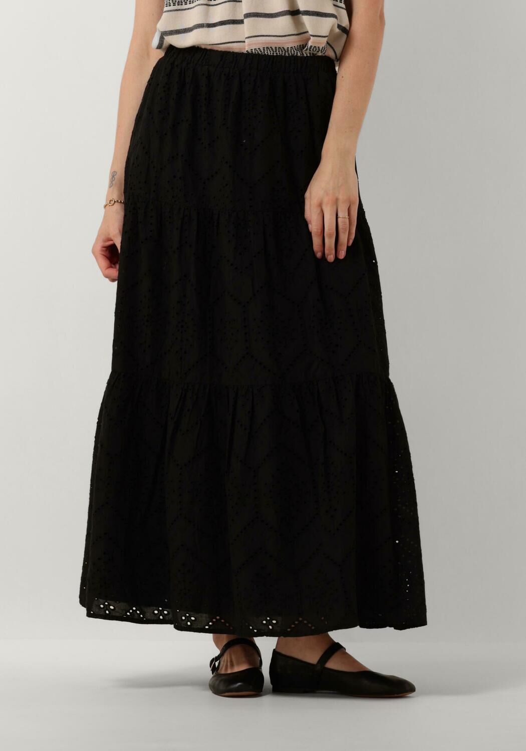 NEO NOIR Dames Rokken Rana Embroidery Skirt Zwart