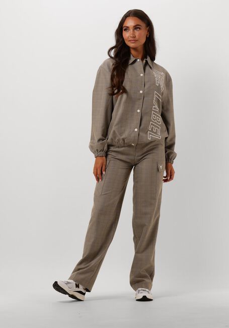 Camel ALIX THE LABEL Cargobroeken LADIES WOVEN CHECK CARGO PANTS - large