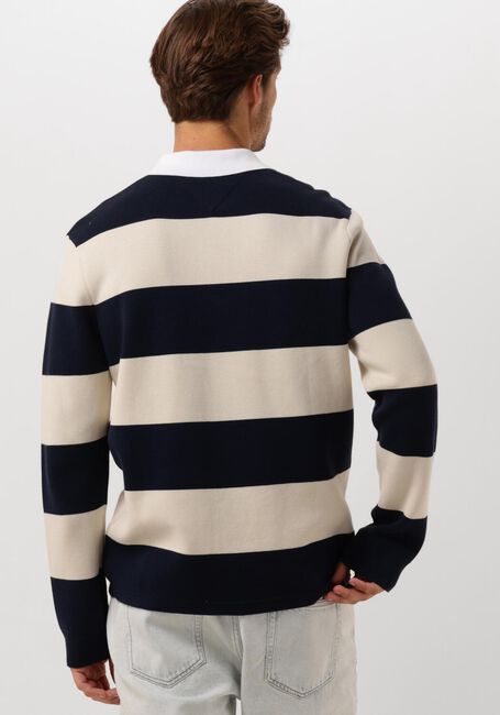 Blauwe TOMMY JEANS Trui TJM REG CB STRIPED LINEAR RUGBY - large