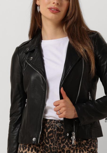 Zwarte SET Leren jas TYLER LEATHER JACKET - large