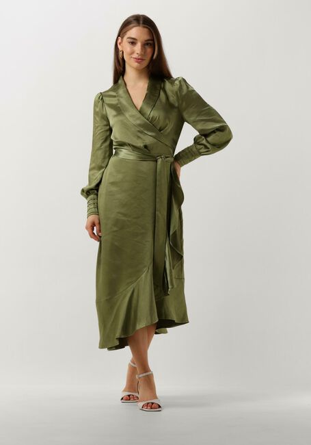 Groene NOTRE-V Midi jurk NV-DORISSA SATIN DRESS - large