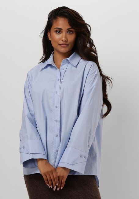 Lichtblauwe NEO NOIR Blouse HESTHER POPLIN SHIRT - large