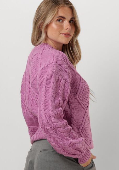 Roze COLOURFUL REBEL Trui OLIVIA CABLE KNITWEAT SWEATER - large