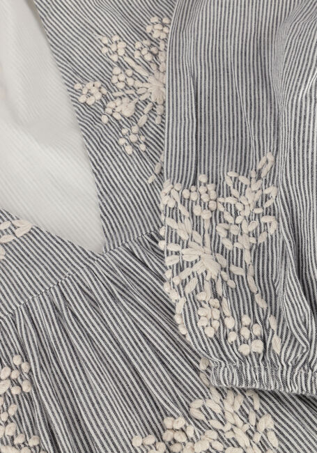Blauw/wit gestreepte SUMMUM Midi jurk DRESS HEAVY EMBROIDERY STRIPE - large