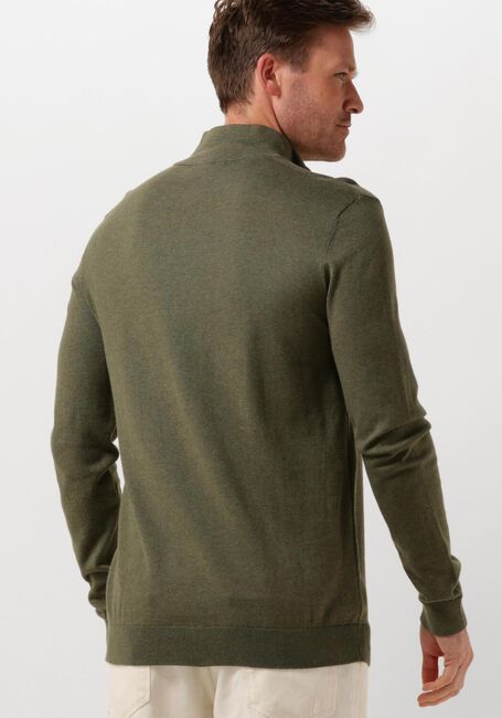 Groene SELECTED HOMME Trui SLHBERG HALF ZIP CARDIGAN NOOS - large