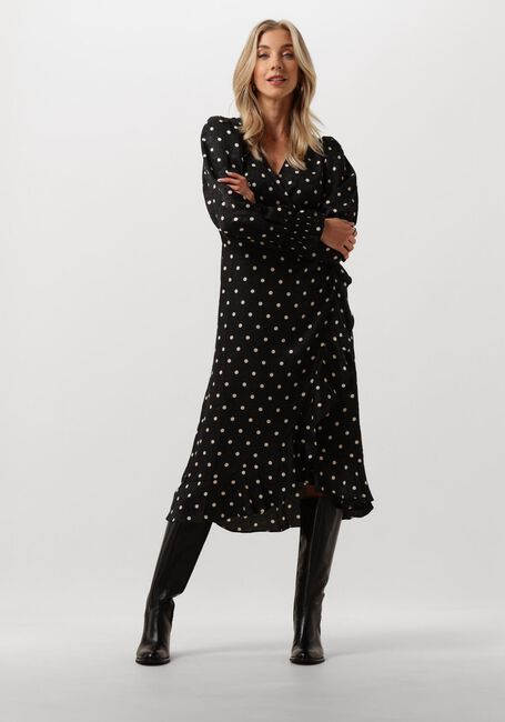 Zwarte NEO NOIR Midi jurk EVA RETRO DOT DRESS - large