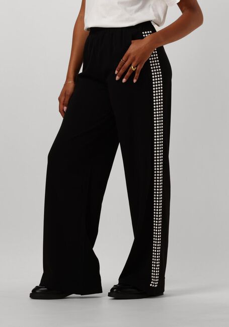 Zwarte ALIX THE LABEL Pantalon LADIES WOVEN PEARLS WIDE LEG PANTS - large