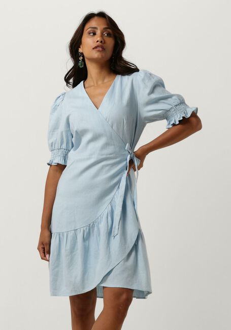 Blauwe Y.A.S. Mini jurk YASFLAXY SS WRAP DRESS - large