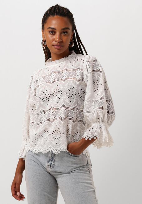 Witte NEO NOIR Blouse ADELA BIG EMBROIDERY BLOUSE - large