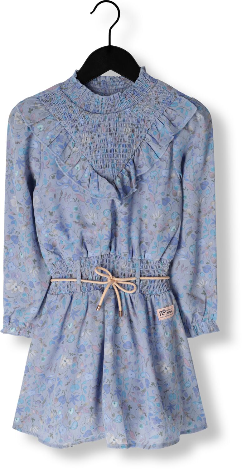 NONO gebloemde jurk Mayana van polyester lichtblauw Bloemen 146 152