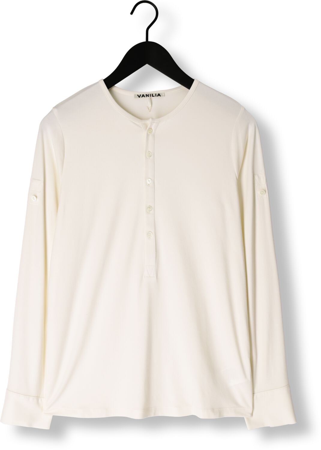 VANILIA Dames Tops & T-shirts Soft Jersey Henley Beige