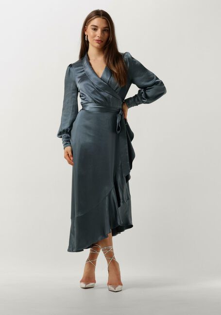 Blauwe NOTRE-V Midi jurk NV-DORISSA SATIN DRESS - large