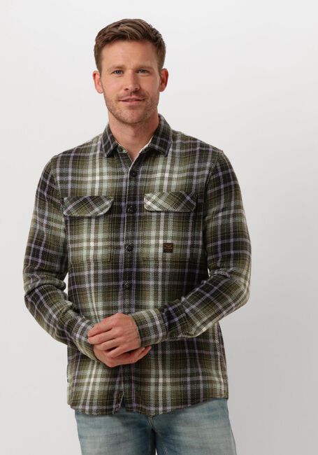 Groene PME LEGEND Overhemden LONG SLEEVE SHIRT HEAVY TWILL CHECK - large