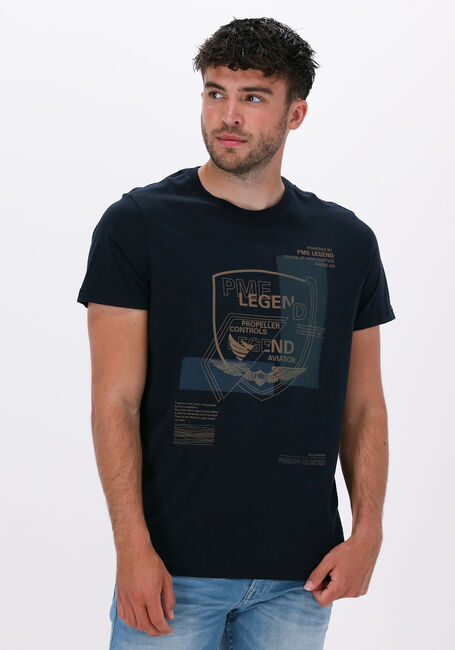 klep dosis Ijzig Donkerblauwe PME LEGEND T-shirt SHORT SLEEVE R-NECK SINGLE JERSEY | Omoda