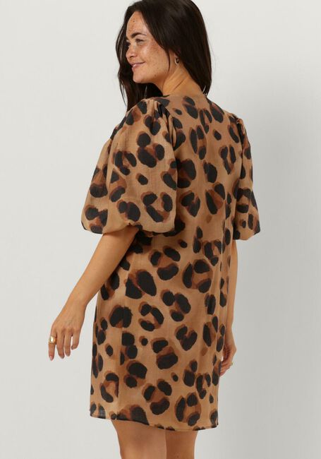 Camel BY-BAR Mini jurk ARYA CHEETA DRESS - large