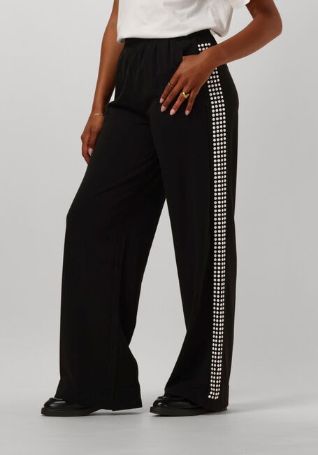 Zwarte ALIX THE LABEL Pantalon LADIES WOVEN PEARLS WIDE LEG PANTS - large