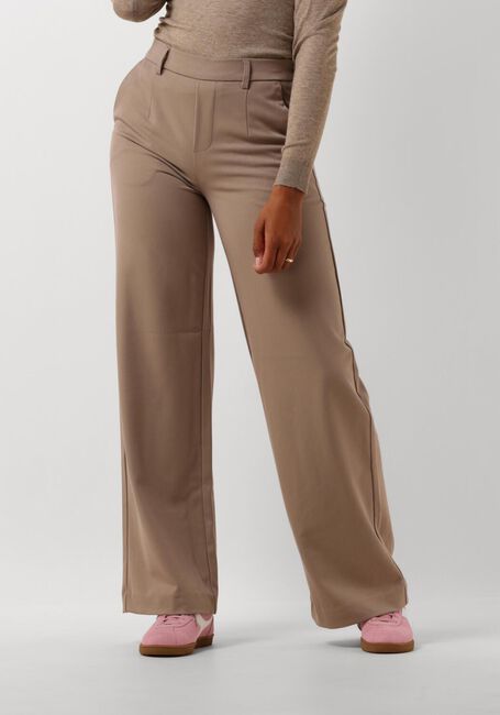 Taupe OBJECT Pantalon OBJLISA WIDE PANT - large