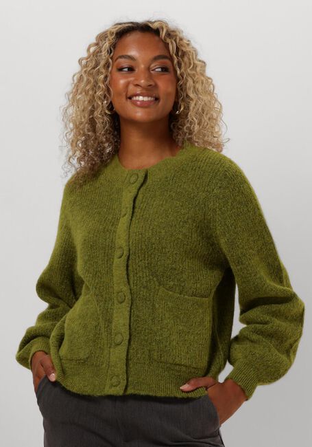 Groene SELECTED FEMME Vest SLFSIA RAS LS KNIT POCKET - large