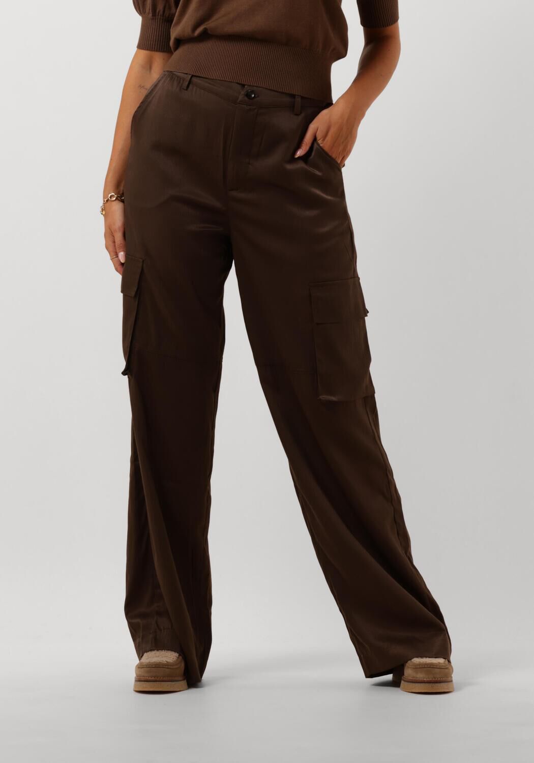 MINUS Dames Broeken Wendy Wide Leg Pant Bruin