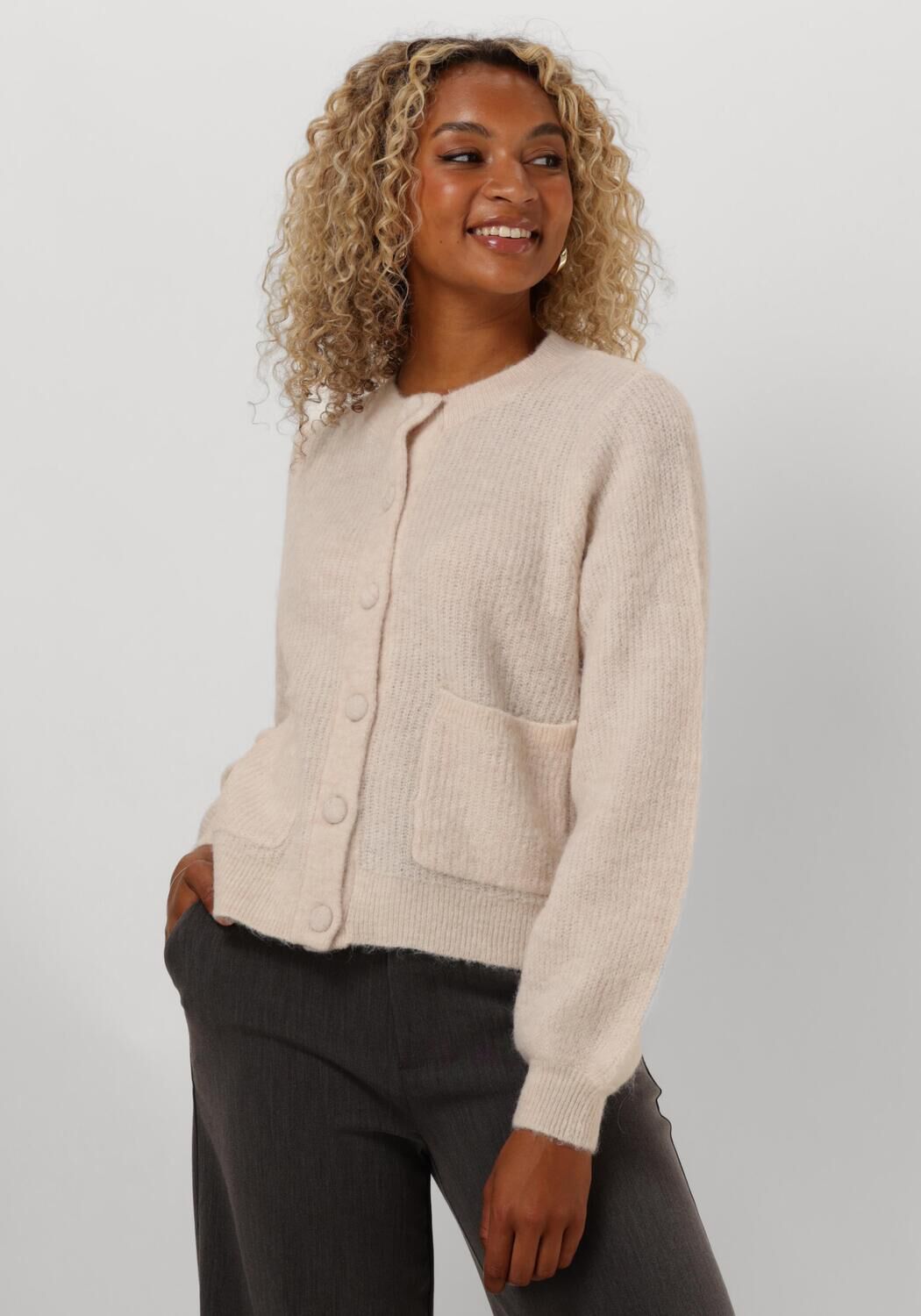 SELECTED FEMME Dames Truien & Vesten Slfsia Ras Ls Knit Pocket Beige