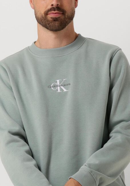 Grijze CALVIN KLEIN Trui MONOLOGO CREW NECK - large